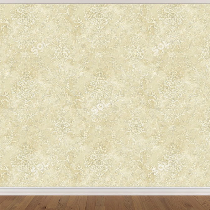 Seamless Wallpaper Set: 3 Colors 3D model image 2