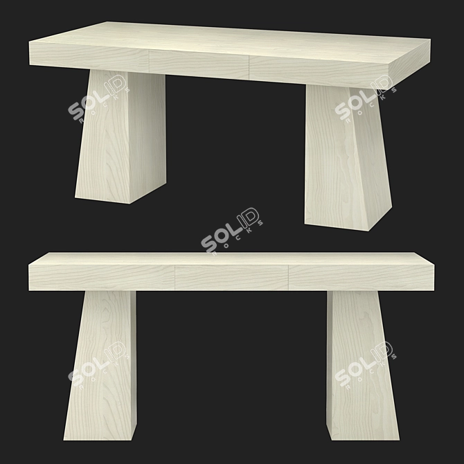 Sleek Oak Desk for Modern Interiors 3D model image 1