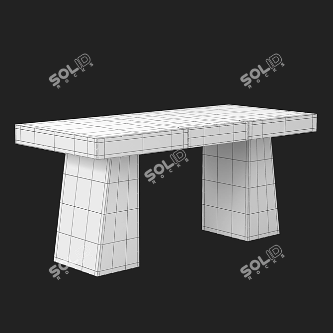 Sleek Oak Desk for Modern Interiors 3D model image 2