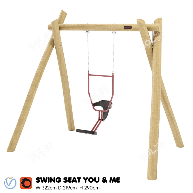 Kompan You & Me Swing Seat 3D model image 1