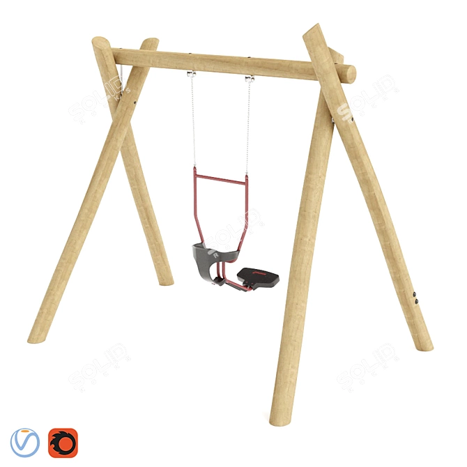 Kompan You & Me Swing Seat 3D model image 2