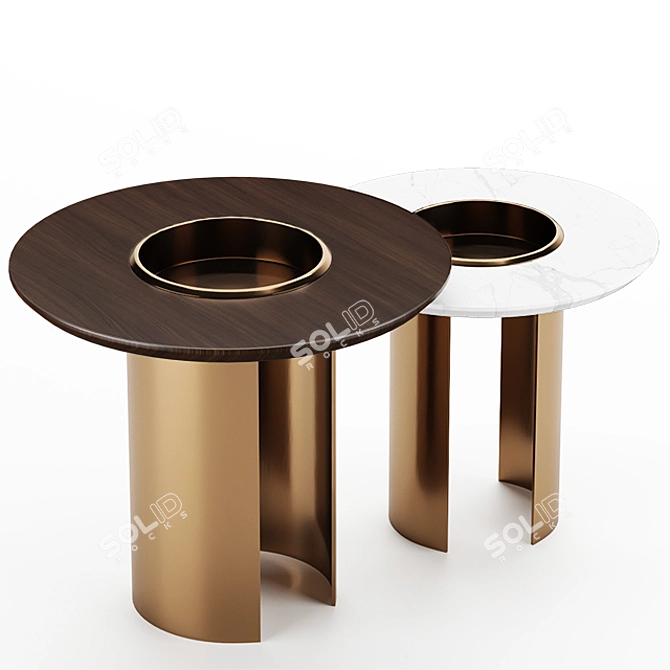 Elegant Janus Side Table: A Luxurious Mezzo Collection Essential 3D model image 1