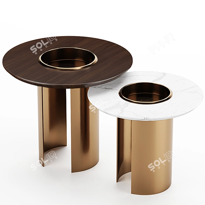 Elegant Janus Side Table: A Luxurious Mezzo Collection Essential 3D model image 3