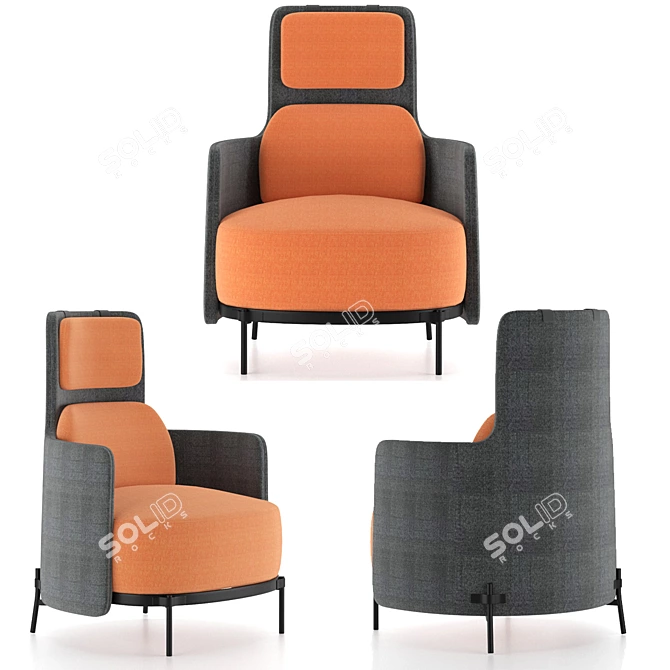 Elegant Minotti Armchairs 3D model image 3