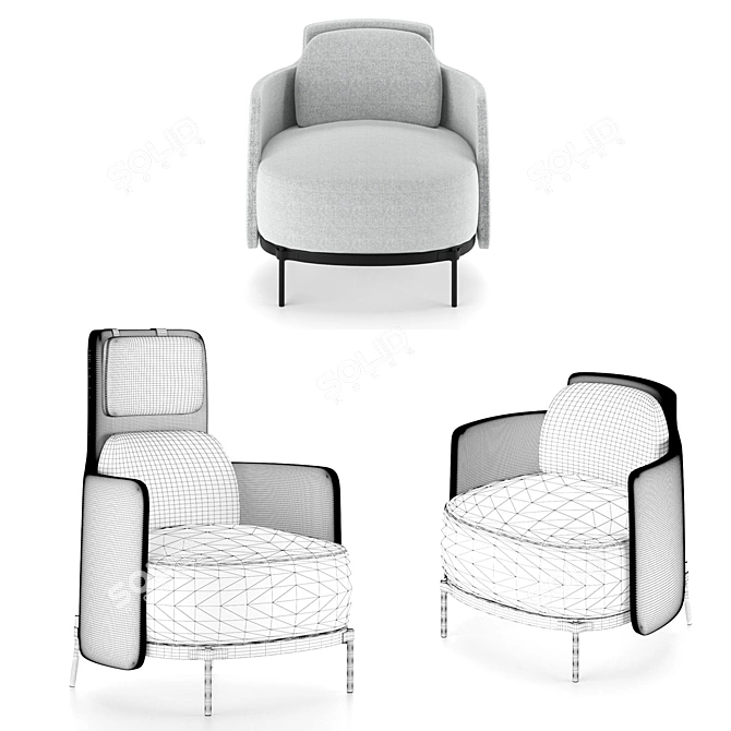 Elegant Minotti Armchairs 3D model image 5