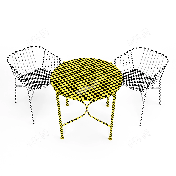 Elegant Wire Grid Chair 3D model image 8