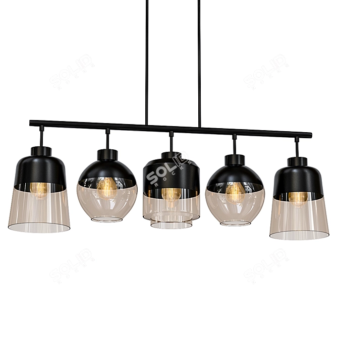 Stunning Amber Pendant Light 3D model image 1