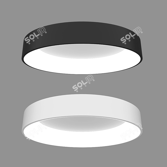 Modern LED Ceiling Light 600mm/800mm Black & White 3D model image 1