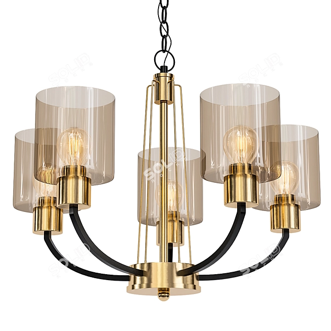 Elegant Teodora Pendant Chandelier 3D model image 1