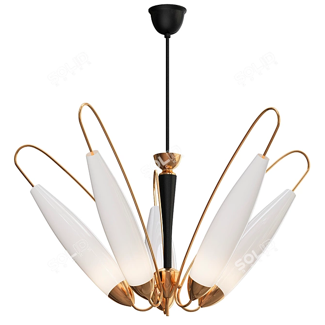  1960s Italian Vintage Stilnovo Chandelier 3D model image 1