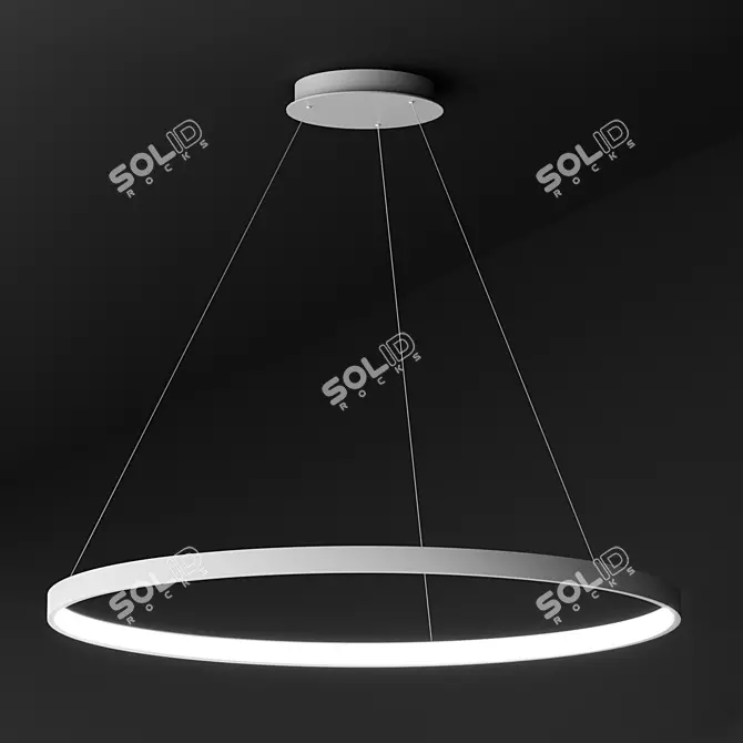 Sleek Halo Pendant Lamp 3D model image 1