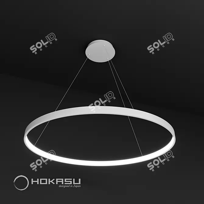 Sleek Halo Pendant Lamp 3D model image 2