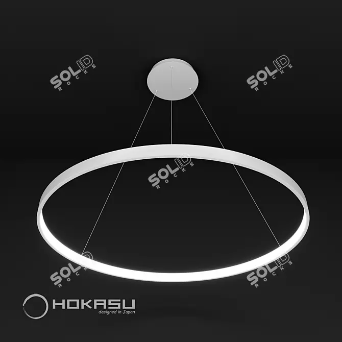 Sleek Halo Pendant Lamp 3D model image 3