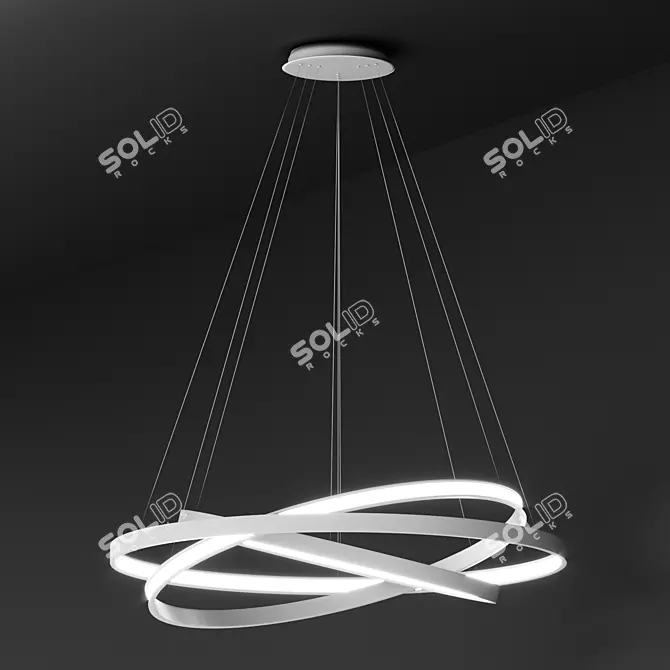 Sleek White Halo Pendant 3D model image 1