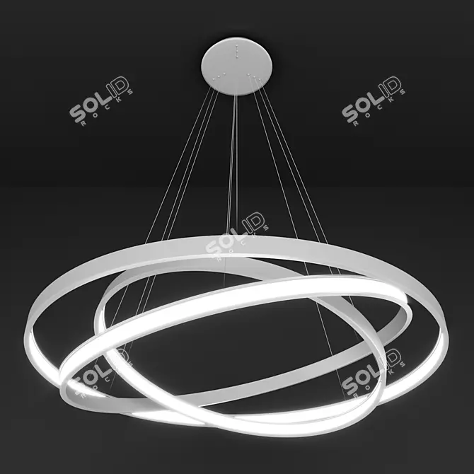 Sleek White Halo Pendant 3D model image 3