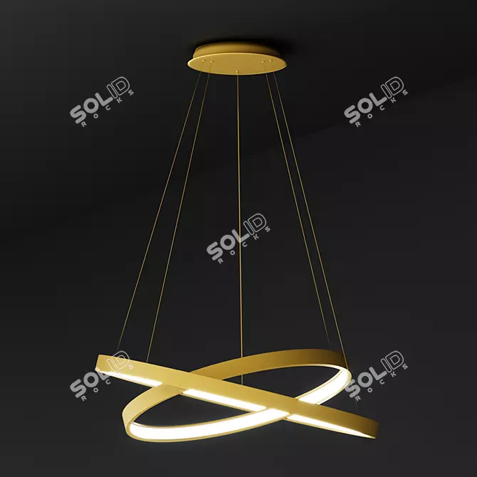 Modern Gold Halo Pendant Lamp - ULIGHT 3D model image 1