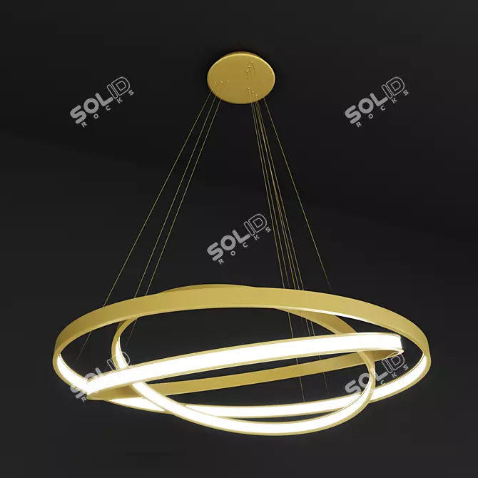 ULIGHT Gold Haloin Pendant Lamp 3D model image 2
