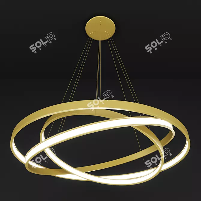 ULIGHT Gold Haloin Pendant Lamp 3D model image 3