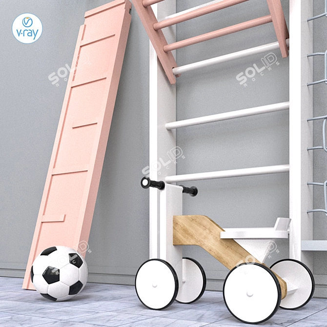 Playful Kids Playground Set 3D model image 5