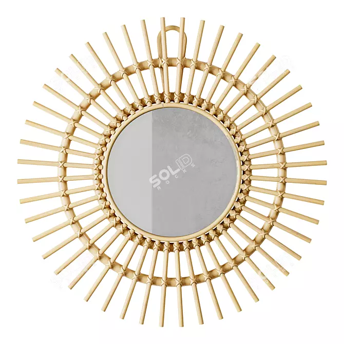 Rattan Reflections: H&M Home Mirror 3D model image 1