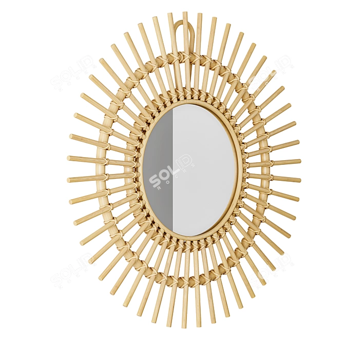 Rattan Reflections: H&M Home Mirror 3D model image 2