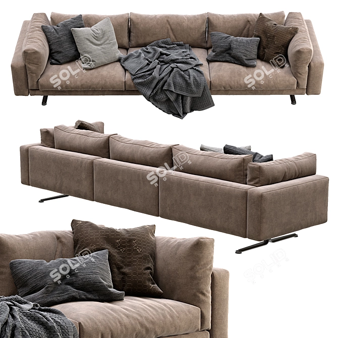 Livingdivani Floyd Hi - Contemporary Modular Sofa 3D model image 4