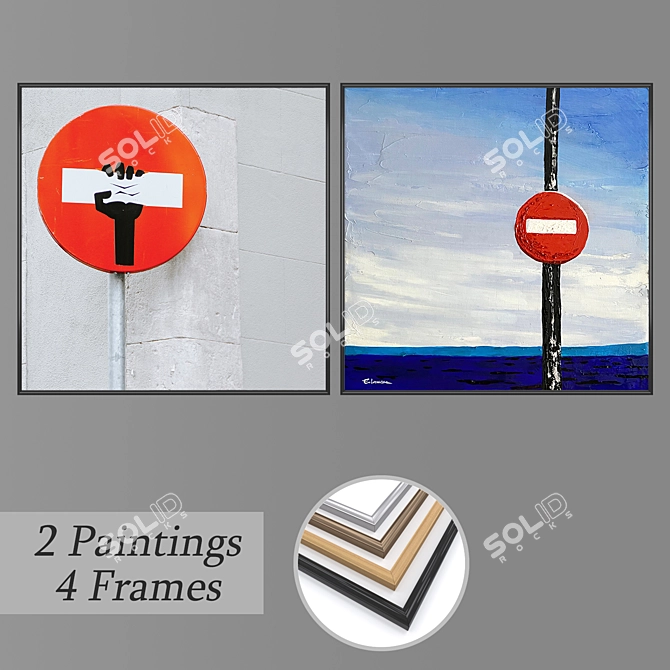 Elegant Wall Art Set: No 2095 3D model image 1