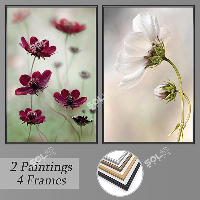 Versatile Set of Wall Paintings 3D model image 1