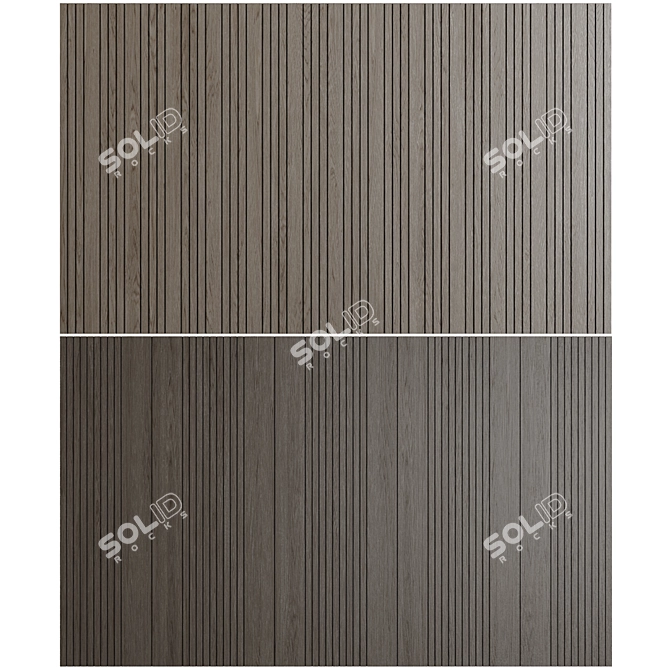 Elegant Wooden Wall Panel 3D model image 1