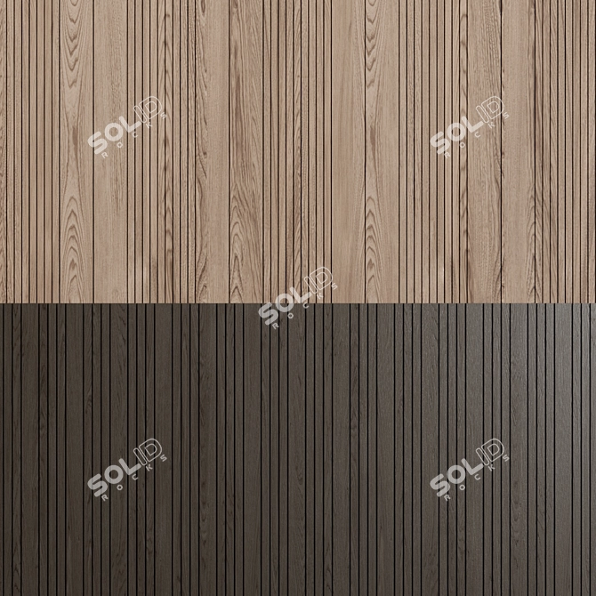 Elegant Wooden Wall Panel 3D model image 2