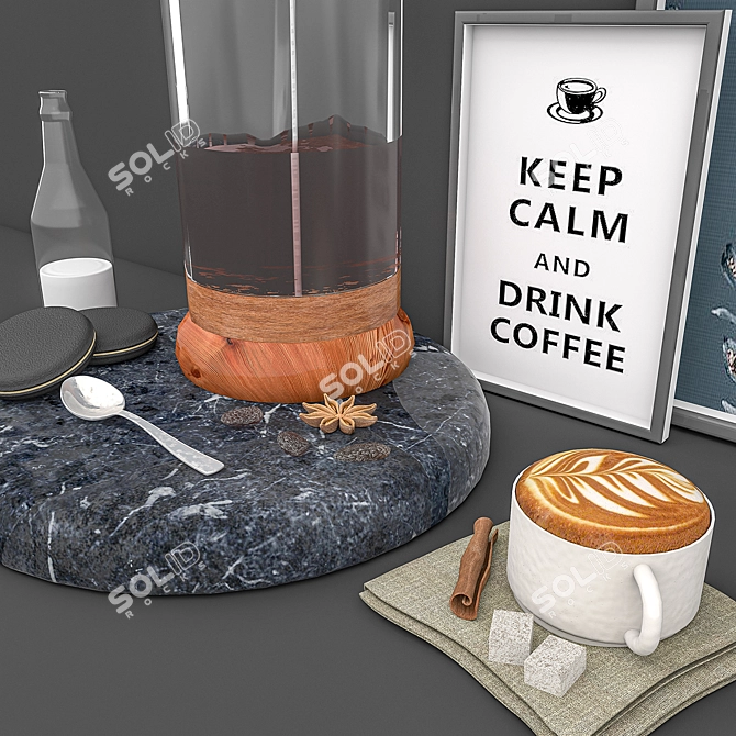 Vintage Coffee Set 2015 3D model image 3