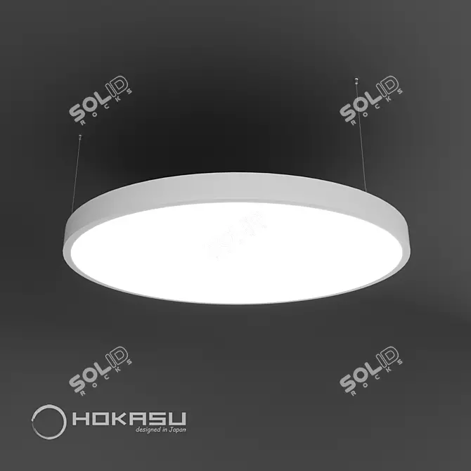 HOKASU Sun Hang Pendant: Modern Matte Design, Adjustable Lighting 3D model image 2