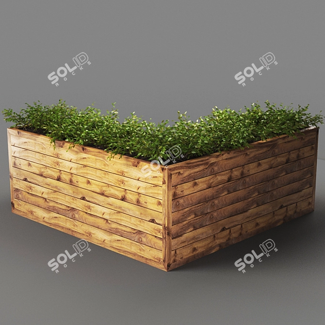 Sleek Poly Bench 3D model image 2
