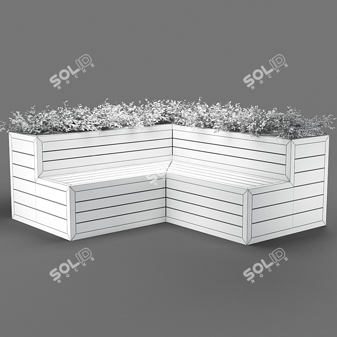 Sleek Poly Bench 3D model image 3