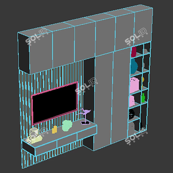Sleek TV Stand_82 3D model image 3