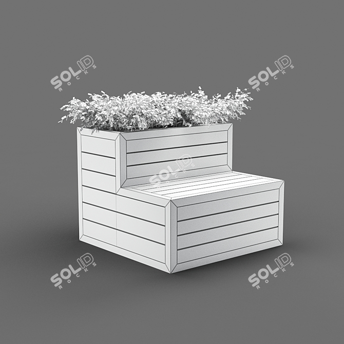 Sleek Poly Bench 100cm 3D model image 3