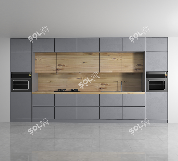 Modular Kitchen Set - Easy Edit, High Poly - 3ds Max/Vray/Corona 3D model image 1