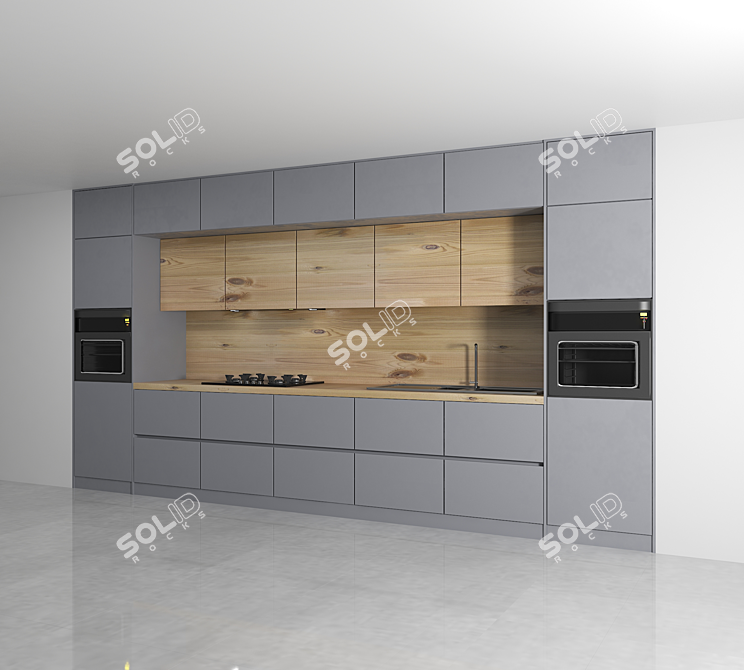 Modular Kitchen Set - Easy Edit, High Poly - 3ds Max/Vray/Corona 3D model image 2