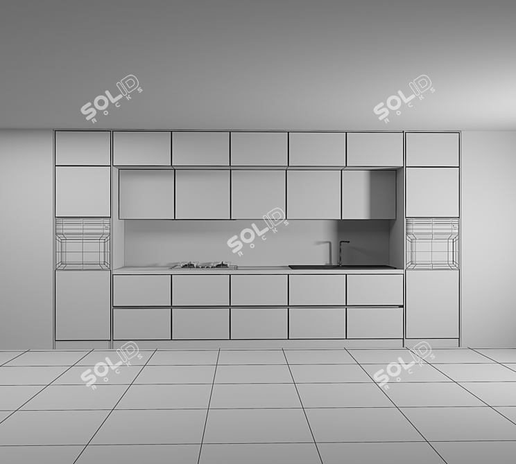 Modular Kitchen Set - Easy Edit, High Poly - 3ds Max/Vray/Corona 3D model image 5