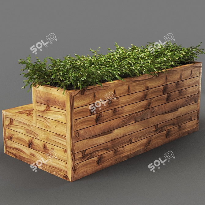 Sleek Poly Bench 3D model image 2