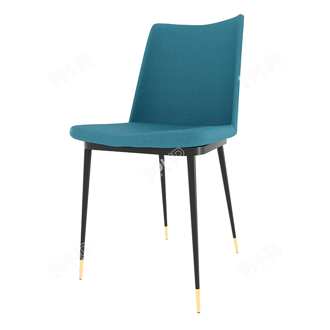 Detroit Extendable Grey Dining Table & Melissa Blue Chair 3D model image 4