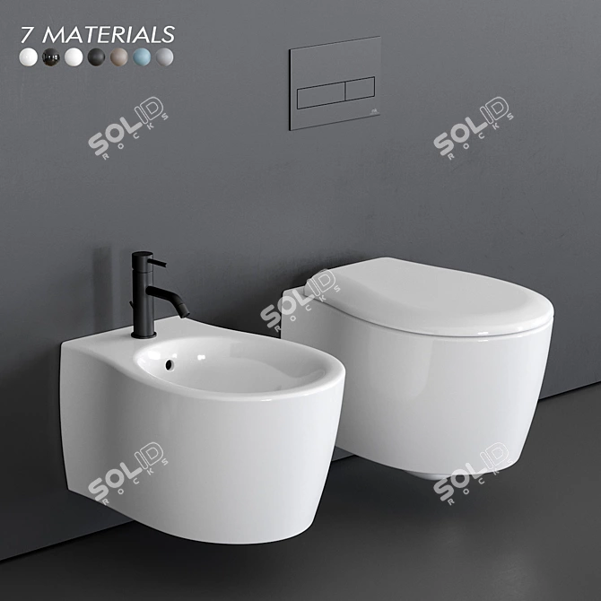 Formosa 2.0 Wall-Hung WC & Bidet 3D model image 1