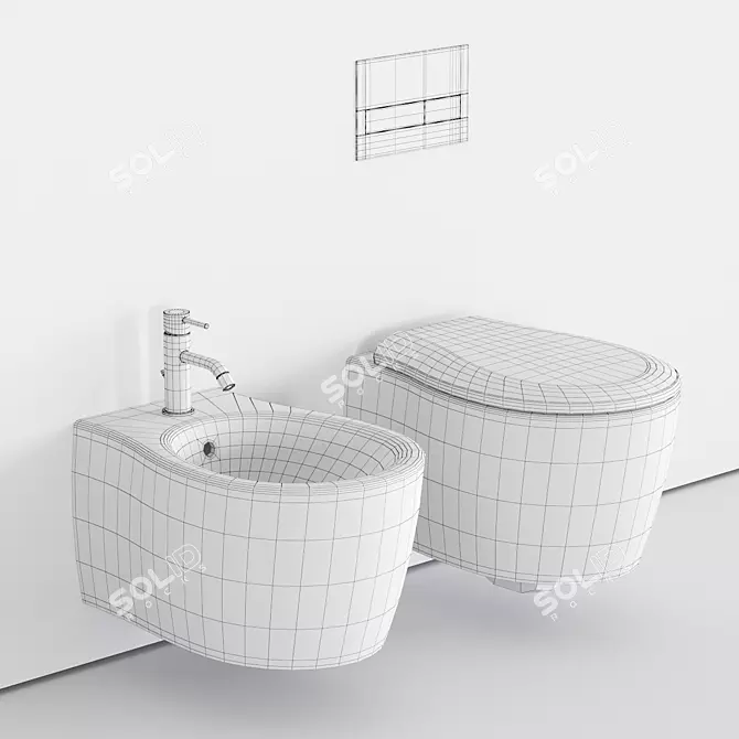 Formosa 2.0 Wall-Hung WC & Bidet 3D model image 5