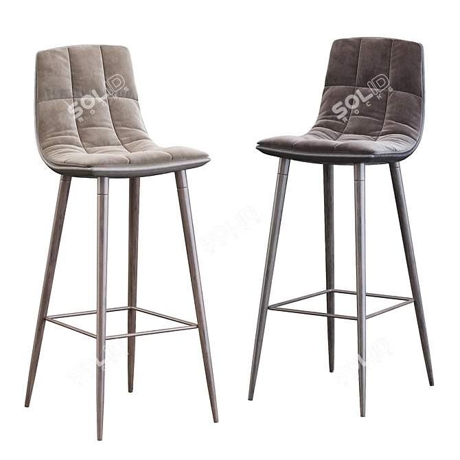 Elegant Lecco Barstool 3D model image 1