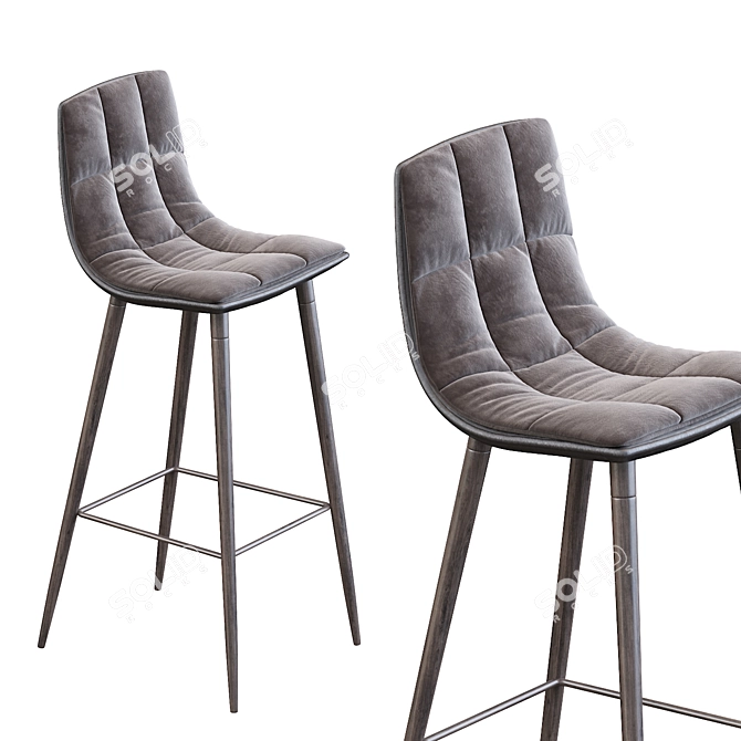 Elegant Lecco Barstool 3D model image 3