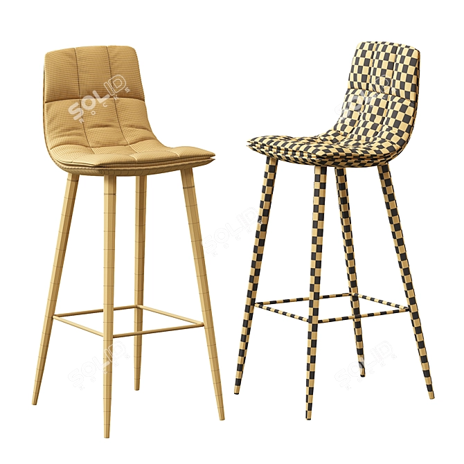 Elegant Lecco Barstool 3D model image 5