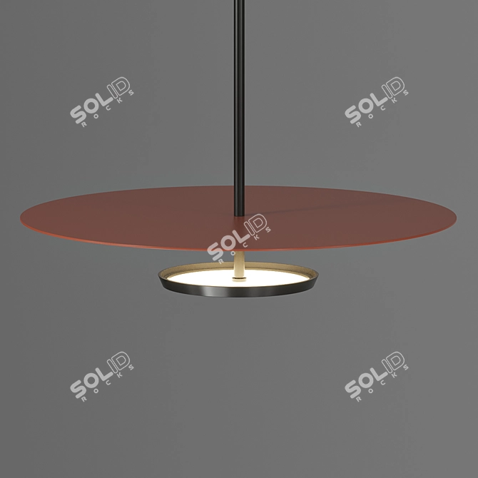 Sleek Flat Hanging Lamp 3D model image 2