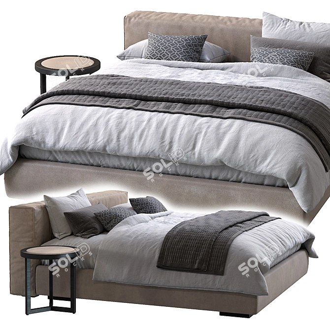 Gordon Bed: Luxury Comfort & Style 3D model image 3