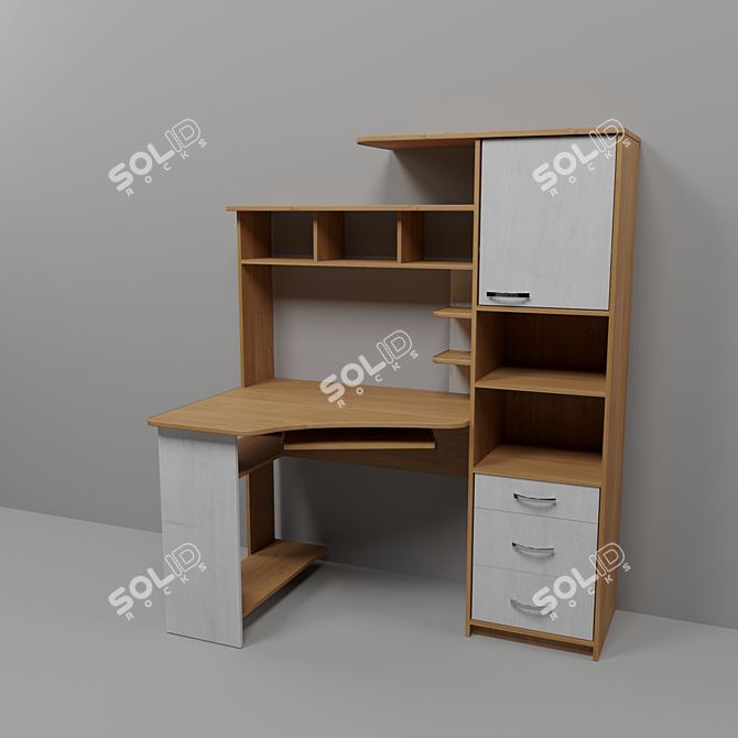 ErgoTech Computer Desk 3D model image 1