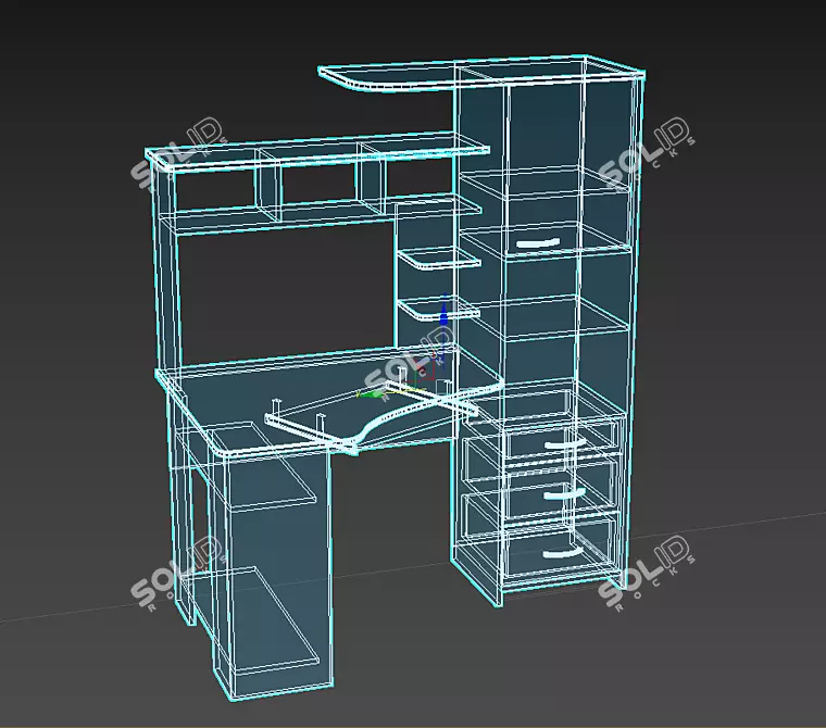 ErgoTech Computer Desk 3D model image 3